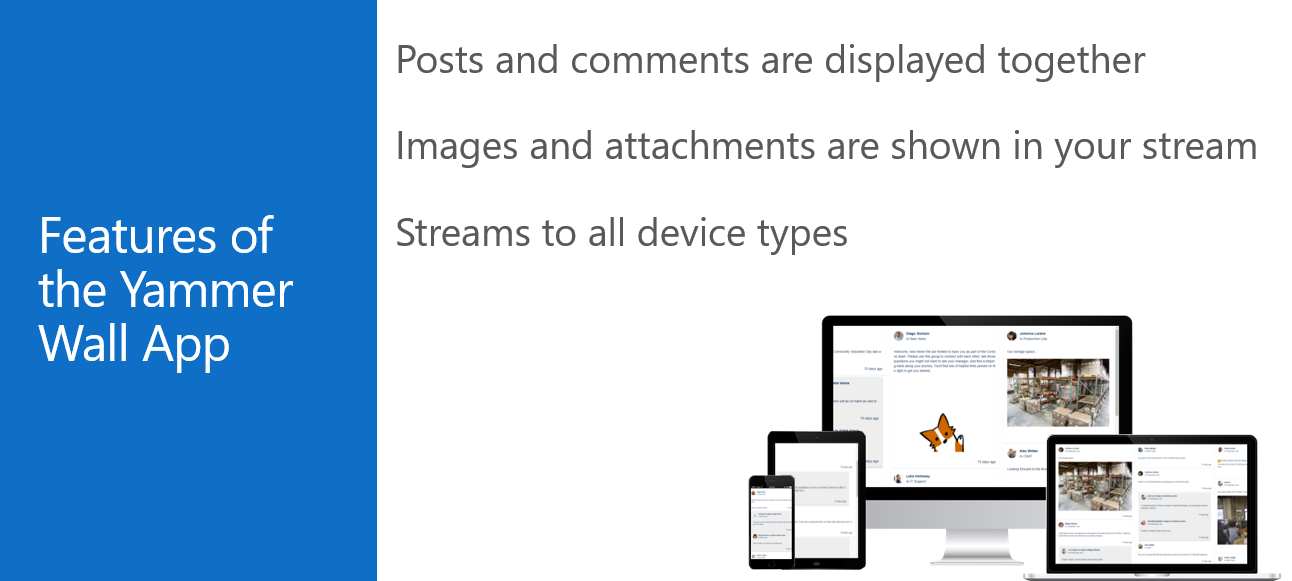 Yammer Wall App features